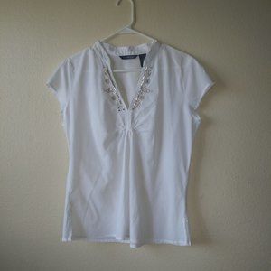 Women's HILLARD & HANSON cotton blouse, 100% cotton White, Good Condition, M.